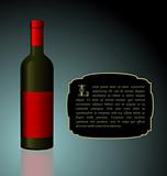 Illustration the elite wine bottle with red blank label