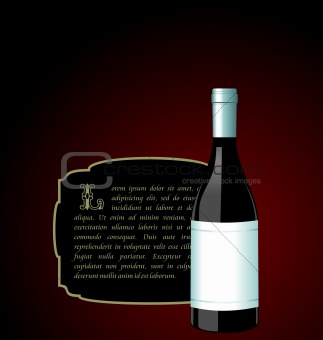 Illustration the elite wine bottle with white blank label