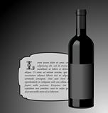 Illustration the elite wine bottle with black blank label