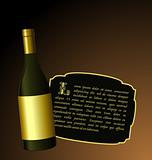 Illustration the elite wine bottle with white gold label