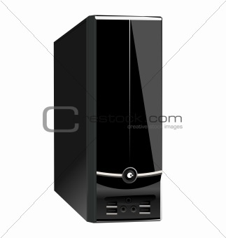 Realistic illustration of computer case