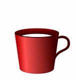 Realistic illustration of red cup isolated on white background
