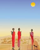 Masai men on a dirt track