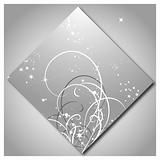Shining stars with pattern on silver background