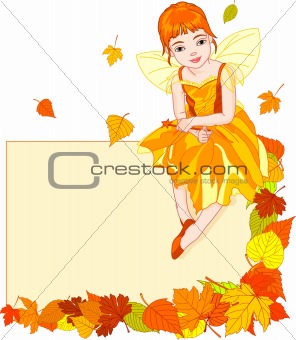 Autumn fairy place card