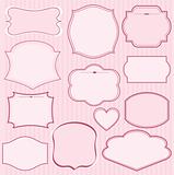 Set of pink vector frames