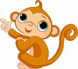 Pointing baby monkey