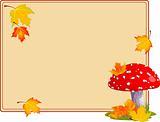 Fly agaric autumn background