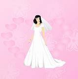 Beauty bride on pink background