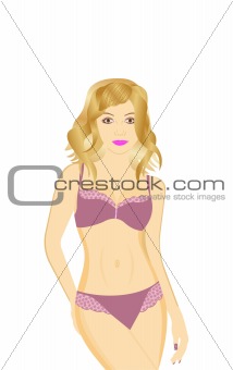 A beautiful sexy girl in pink lingerie