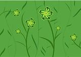 Green flower background for design of cards or invitation