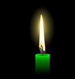 Realistic illustration of green candle - vector