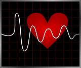 Heart and heartbeat symbol
