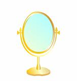 Realistic illustration of gold mirror