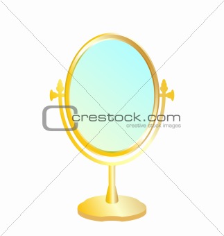 Realistic illustration of gold mirror