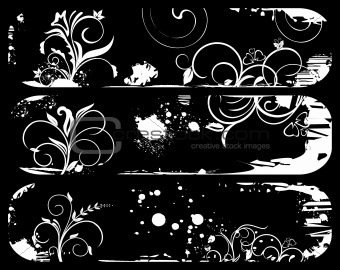 Set abstract grunge banners