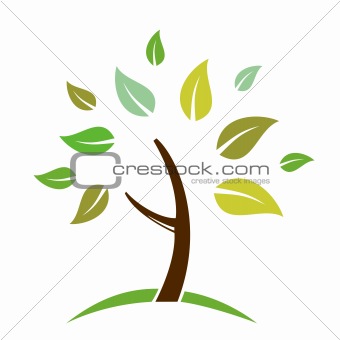 Abstract tree is isolated on white background