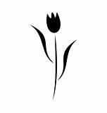 Illustration element of black flower