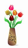 Beautiful vase with tulips