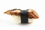 eel sushi isolated in white background