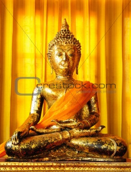principle Buddha image in a temple, image of Buddha in a temple 