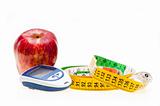 Apple, tape and glucometer