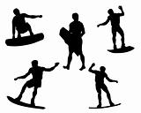 surfer silhouettes