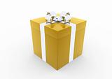3d gold silver gift box