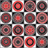 Red and black oriental motifs