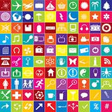 set of 100 web icons in bright colors