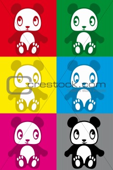 cute colorful panda sticker