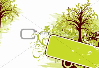 Grunge tree background, vector