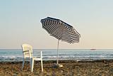 chair and umbrella