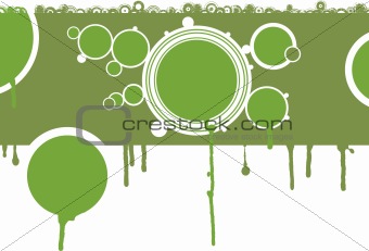 Green Circles with Dark Green grunge background