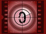 Old Red Scratched Film Countdown - At 0