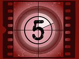 Old Red Scratched Film Countdown - At 5