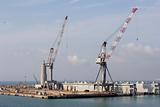 loading cranes on dockside