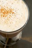 Macro shot of foam on cafe latte