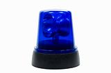 blue police light isloated on white background
