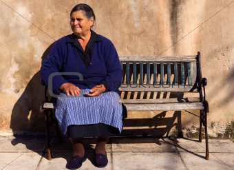 Old lady in a Greek village