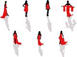 lady in the red dress silhouettes