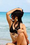 Bikini girl on tropical beach
