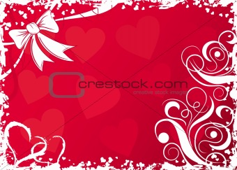 Valentines background with hearts, vector