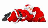 Santa Claus slipping on the sack
