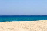 empty sandy beach and sea, corsica