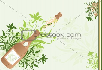 Holiday sparks of a champagne, vector