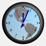 Clock with earth globe bkg