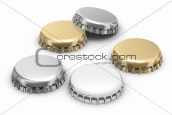 Beer caps (w clipping path)