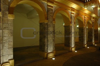 The antique architecture with arches