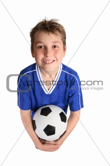 Boy holding soccer ball